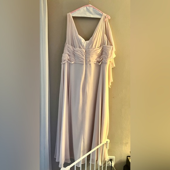 Azazie Blush Pink Chiffon Plus Size Bridesmaid Dress - Picture 3 of 10